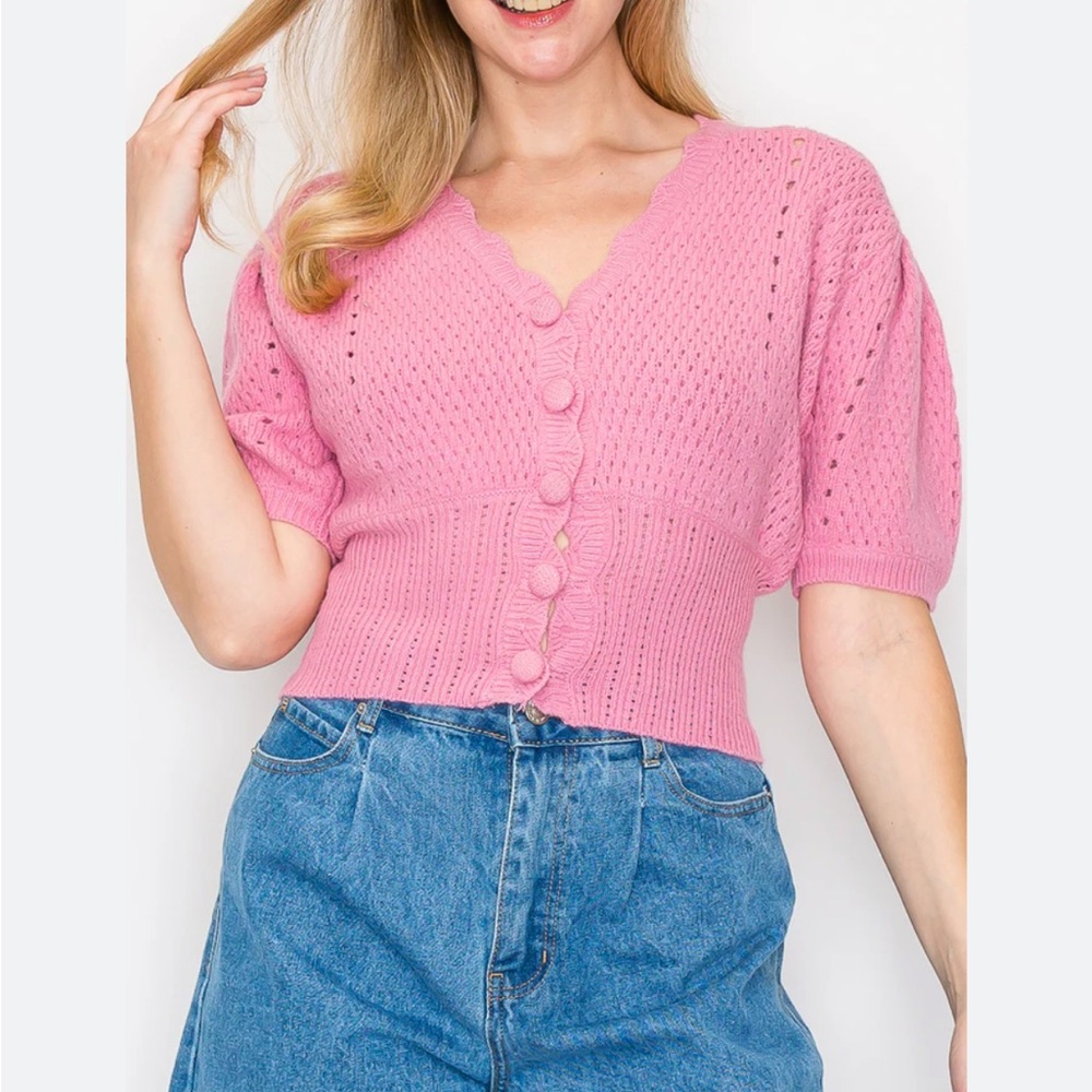POL Pink Cardigan Sweater